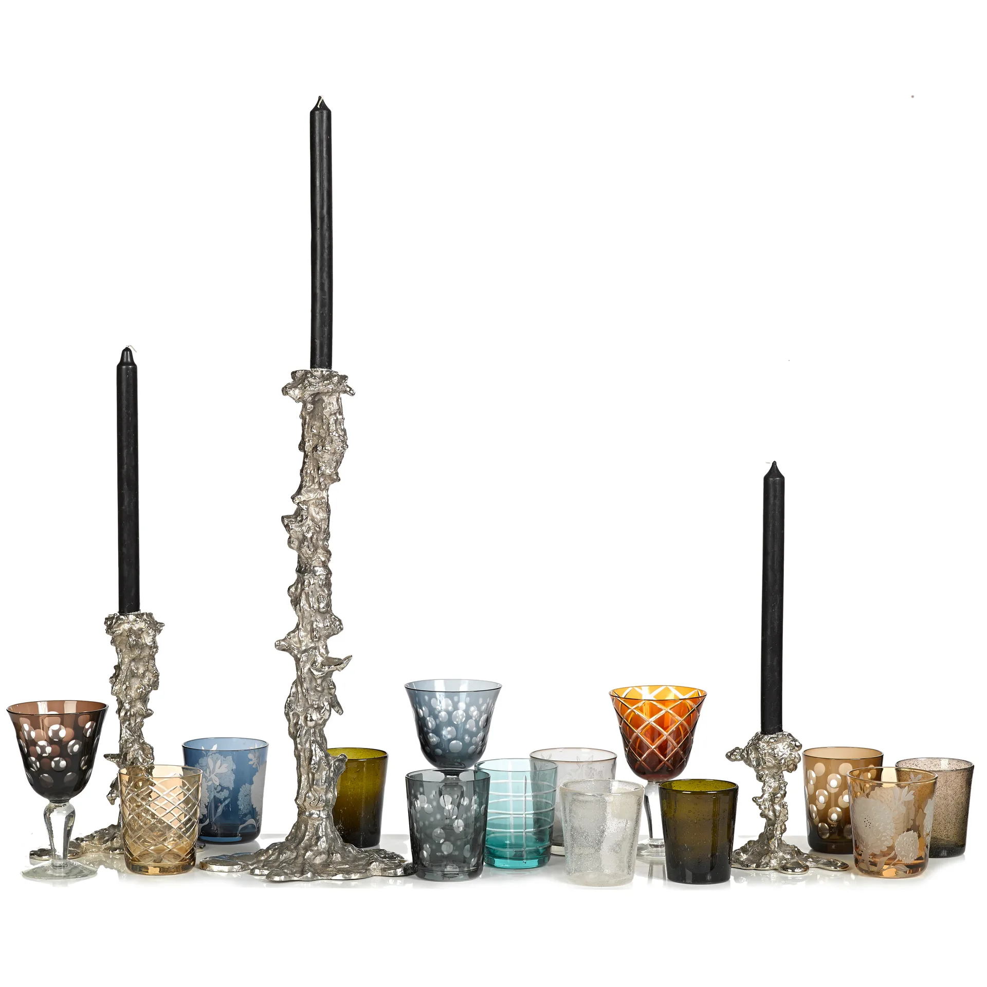 Drip ljusstake L 25 cm, Silver POLSPOTTEN