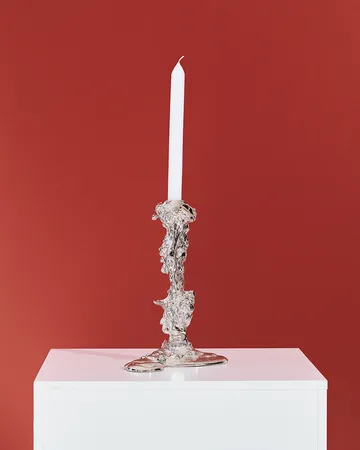 Drip ljusstake L 25 cm - Silver - POLSPOTTEN