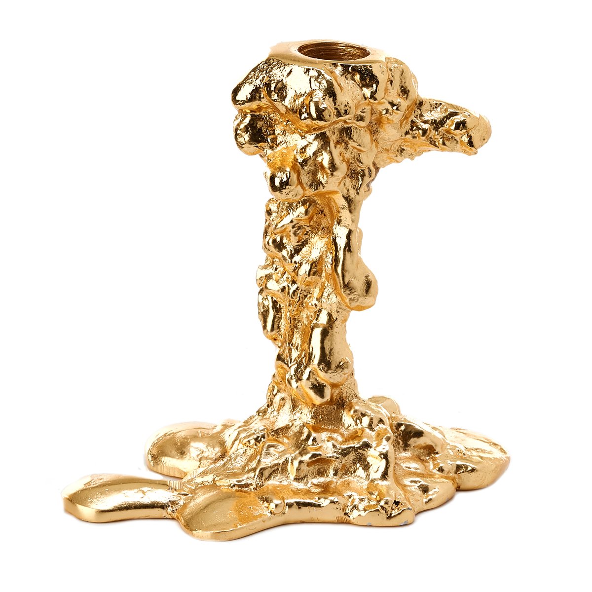 POLSPOTTEN Drip ljusstake S 14 cm Guld | Skandinavisk Design | Ljusstakar | Guldfärgad