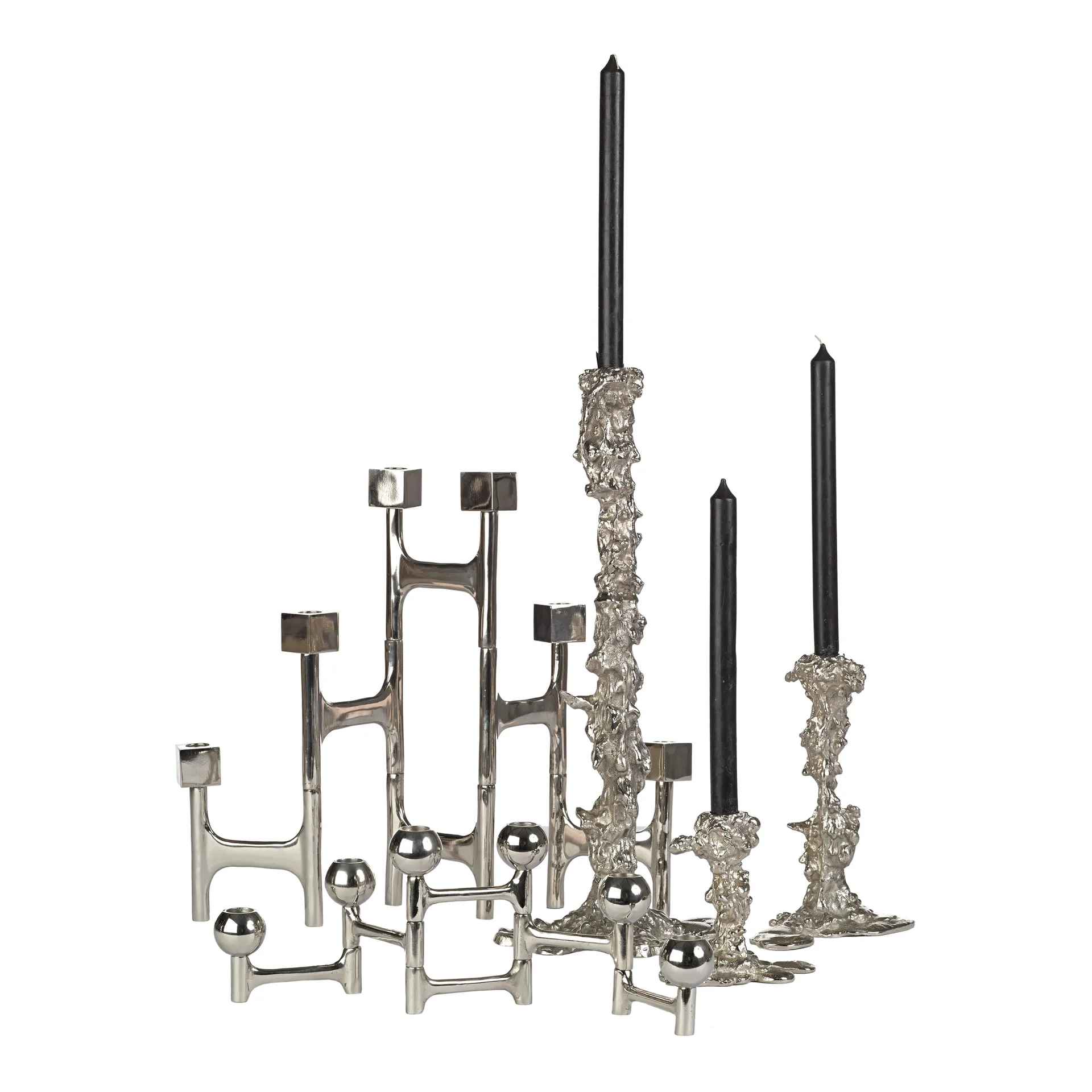 Round Folding ljusstake 28x15 cm, Silver POLSPOTTEN