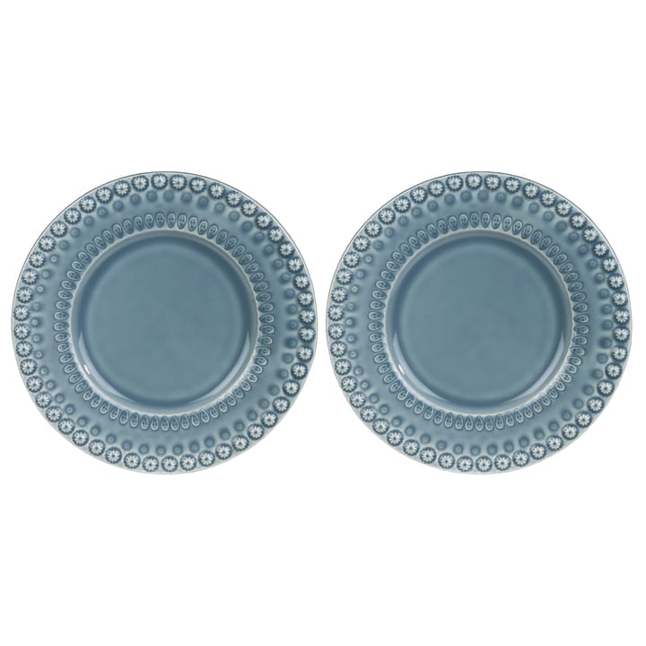 Daisy desserttallrik Ø22 cm 2-pack - Dusty blue - PotteryJo