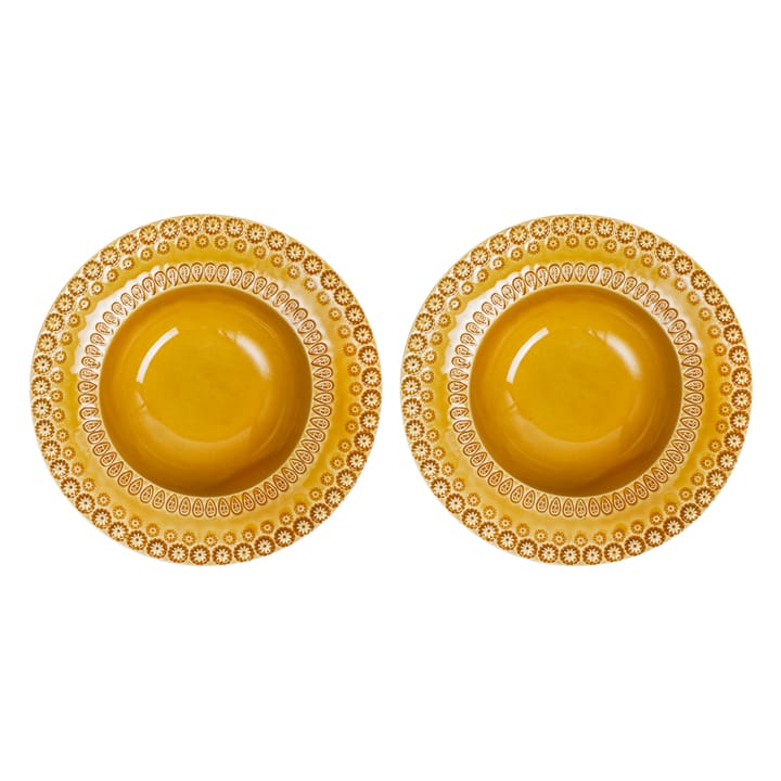 Daisy djup tallrik Ø 21 cm 2-pack - Sienna (gul) - PotteryJo