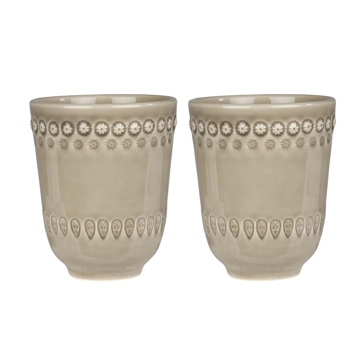 Daisy mugg 35 cl 2-pack - Greige (beige) - PotteryJo