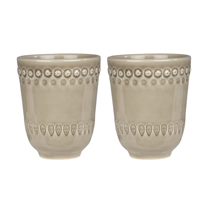 Daisy mugg 35 cl 2-pack - Greige (beige) - PotteryJo