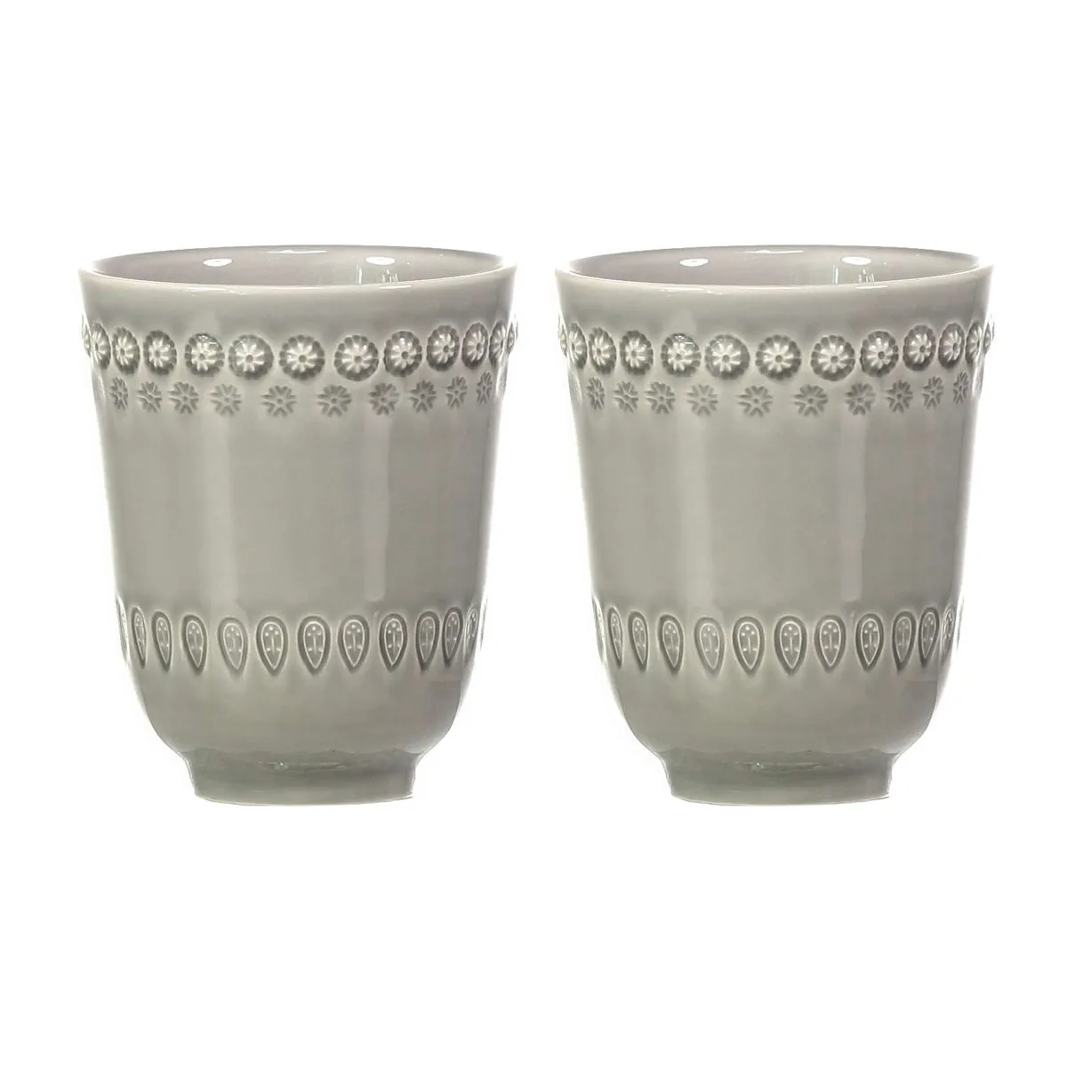 PotteryJo Daisy mugg 35 cl 2-pack Soft grey (grå)