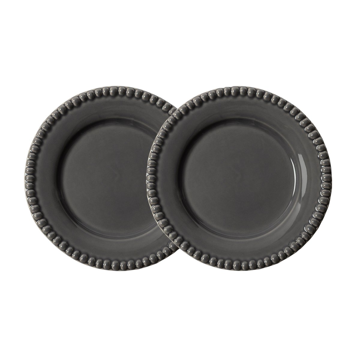 PotteryJo Daria desserttallrik 22 cm 2-pack Clean grey