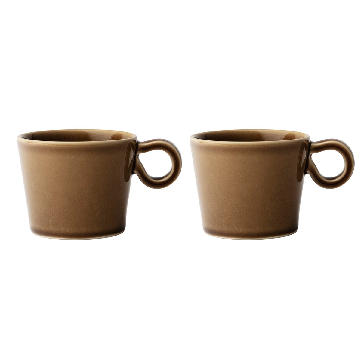 PotteryJo Daria kopp med handtag 2-pack Umbra | Skandinavisk Design | Kaffekoppar | Beige