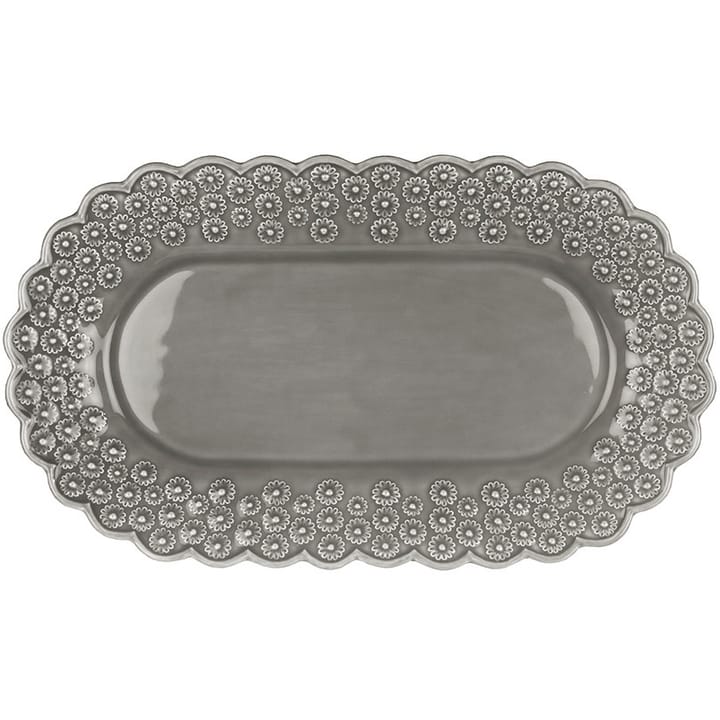 Ditsy ovalt uppläggningsfat - Soft grey (grå) - PotteryJo