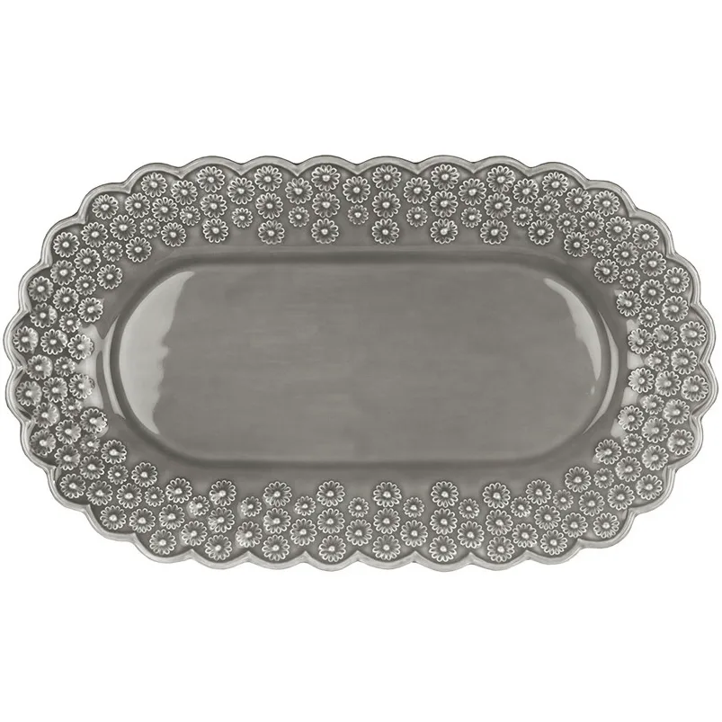 PotteryJo Ditsy ovalt uppläggningsfat Soft grey (grå)