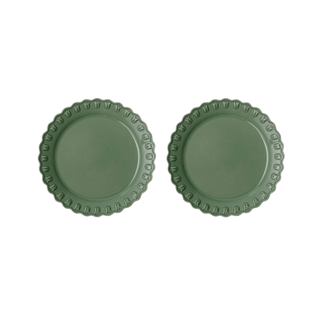 PotteryJo Tulipa tallrik 26 cm 2-pack Verona green | Skandinavisk Design | Mattallrikar | Grön