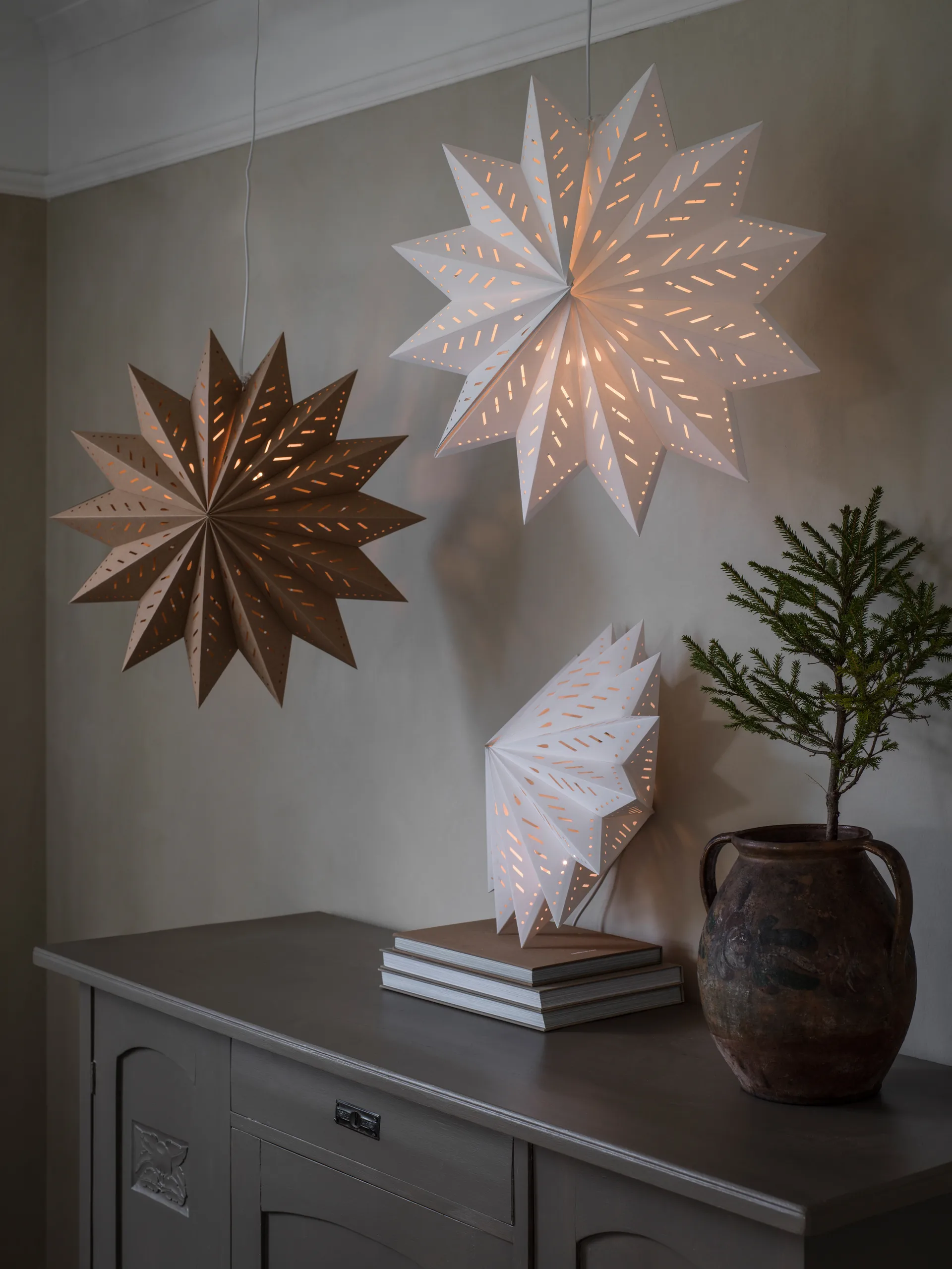 Alfa adventsstjärna brun, Brun, 50 cm PR Home