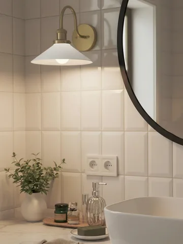 August vägglampa - Opal-mässing - PR Home