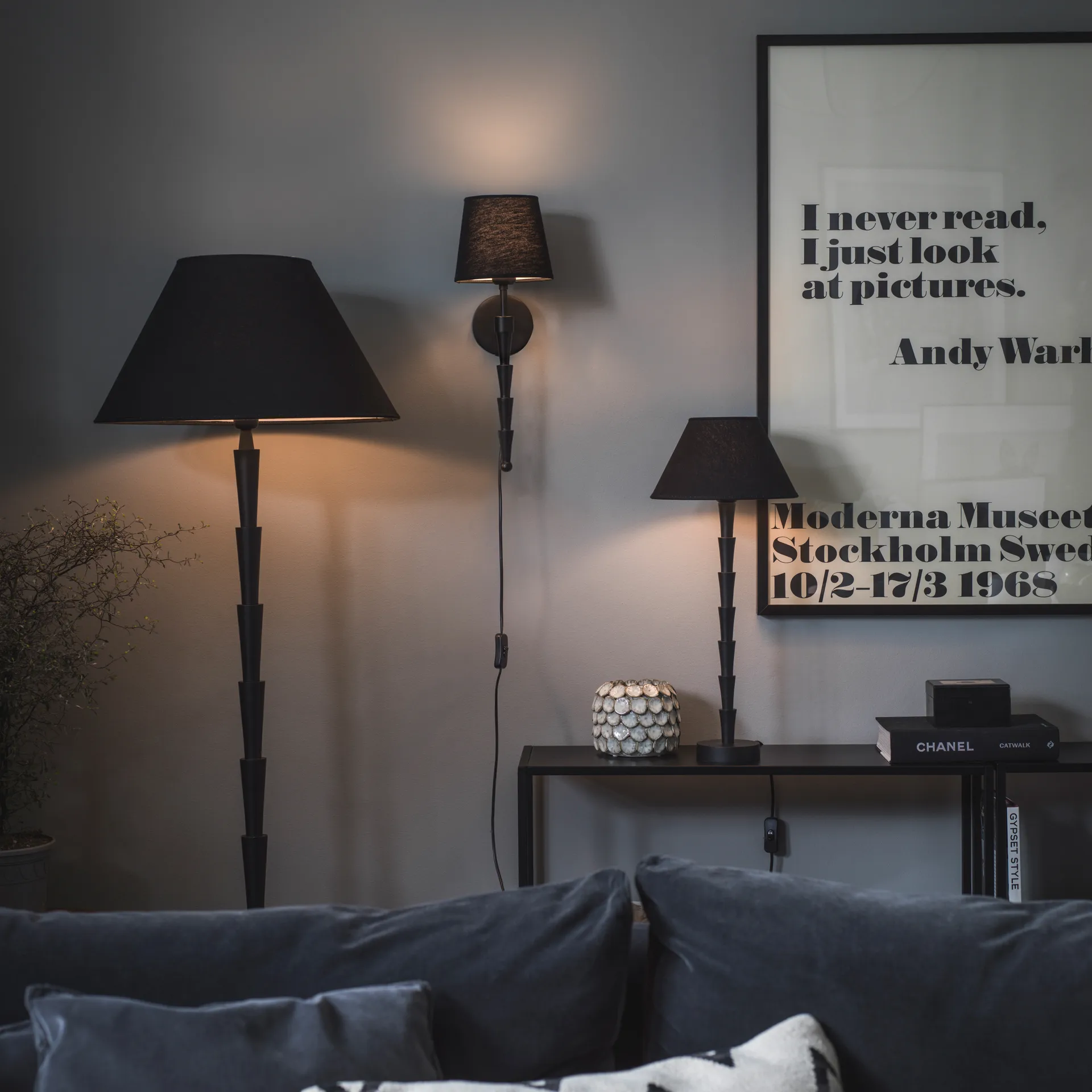 Chloe vägglampa 38 cm, Mattsvart PR Home