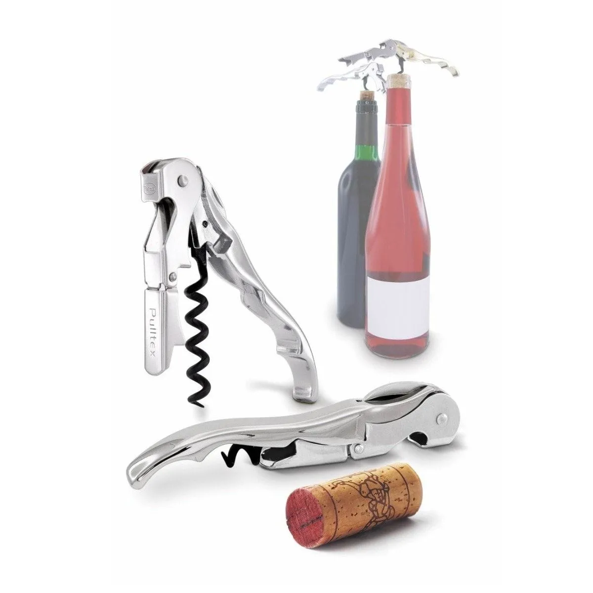 Pulltaps Classic vinöppnare m hölster, Rostfritt stål Pulltex