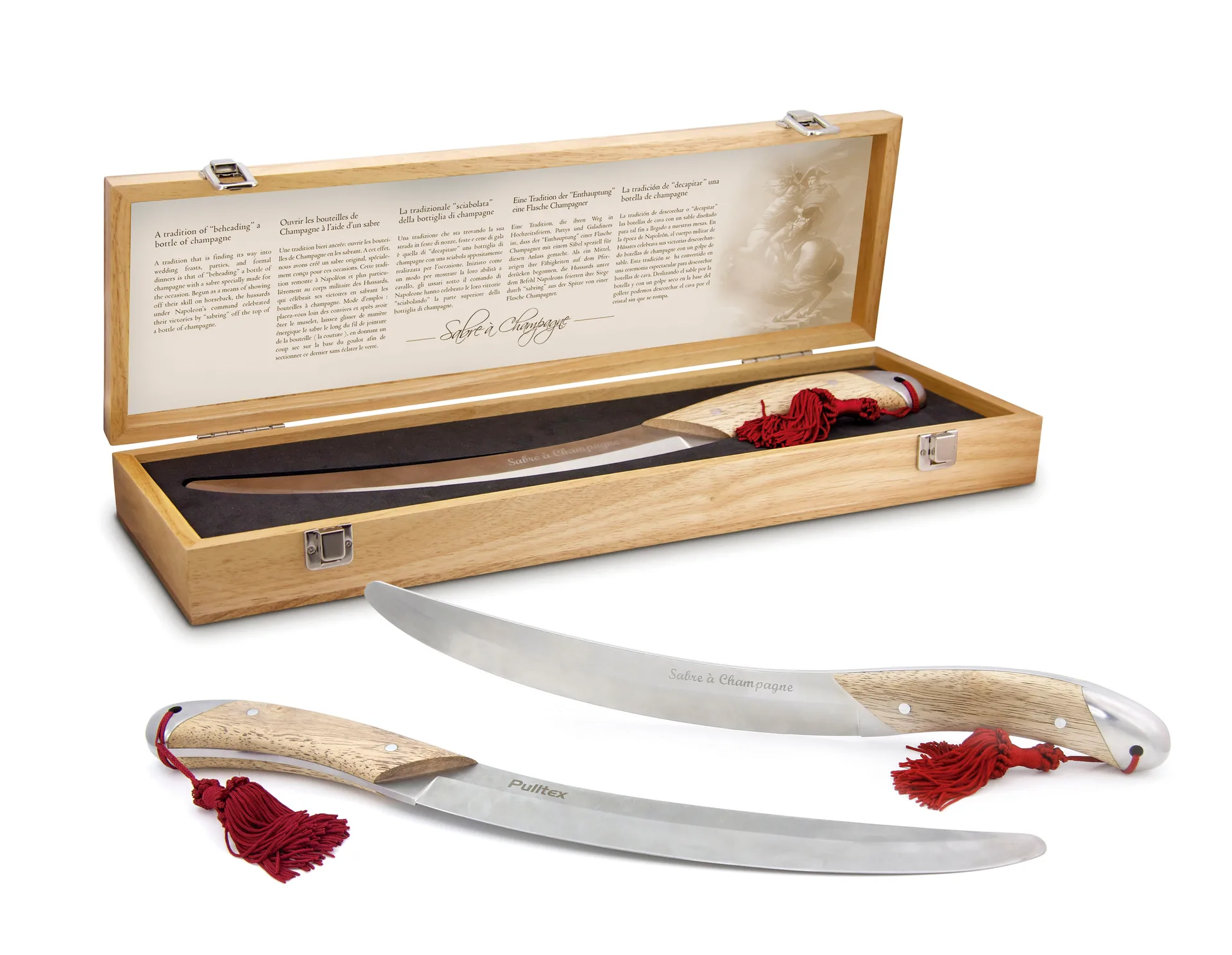 Pulltex champagnesabel 50,5 cm, Rostfritt stål-ek Pulltex