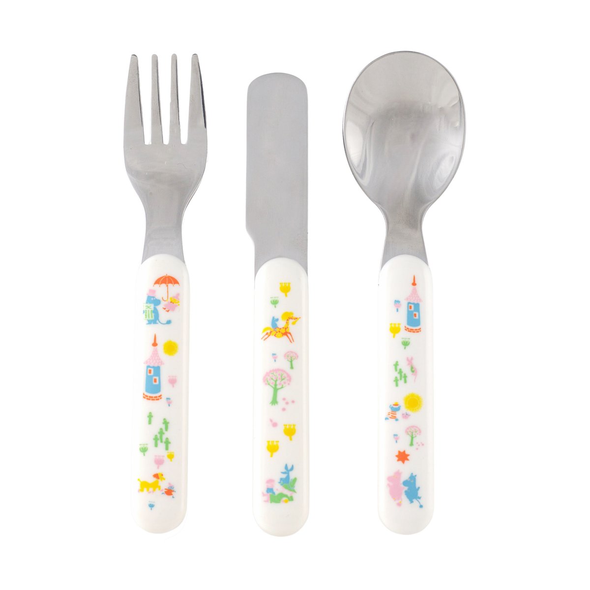 Rätt Start Mumin 80 bestickset 3 delar Vit | Skandinavisk Design | Bestickset | Vit