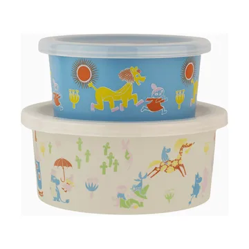 Mumin 80 snackbox 2 delar - Beige-blå - Rätt Start