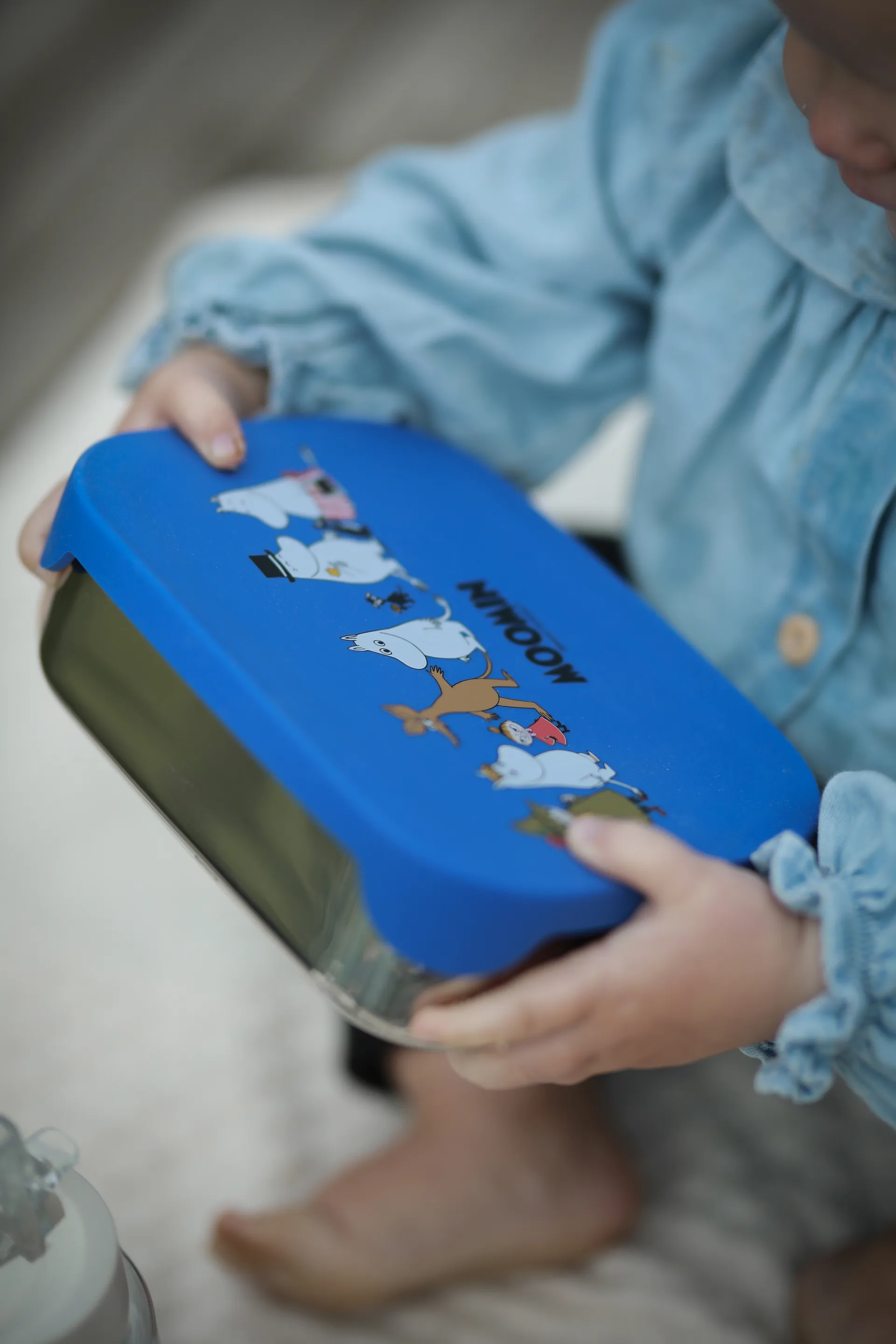 Mumin Familj lunchlåda plåt 13x17 cm, Blå Rätt Start