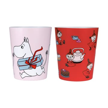 Mumin Lilla My tumblermuggar 20 cl 2-pack - Röd-rosa - Rätt Start
