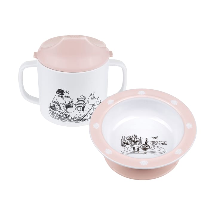 Mumin Vatten & Bad pipmugg & sugkopsstallrik, Rosa Rätt Start