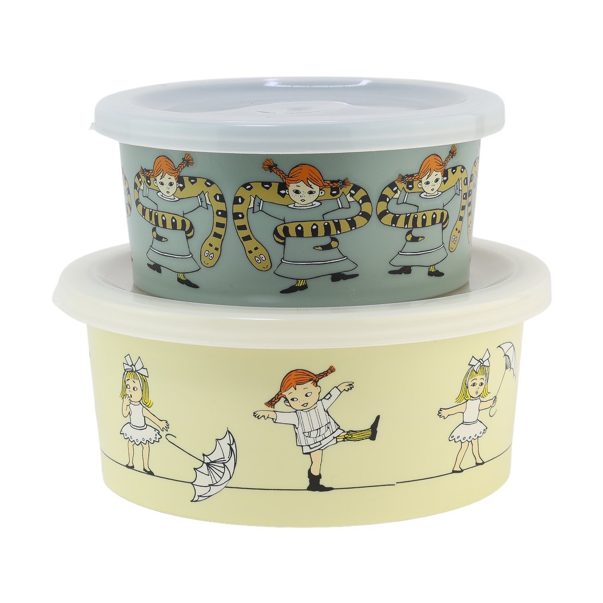 Rätt Start Pippi Cirkus snackbox 2-pack Multi | Skandinavisk Design | Matlådor | Multi