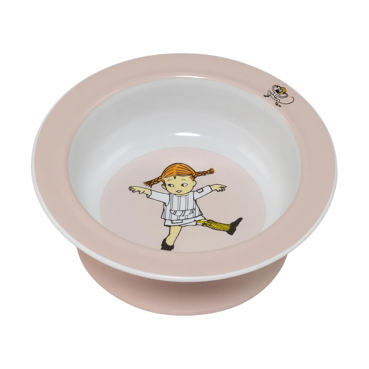 Rätt Start Pippi Cirkus sugkoppstallrik Ø15,5 cm Rosa