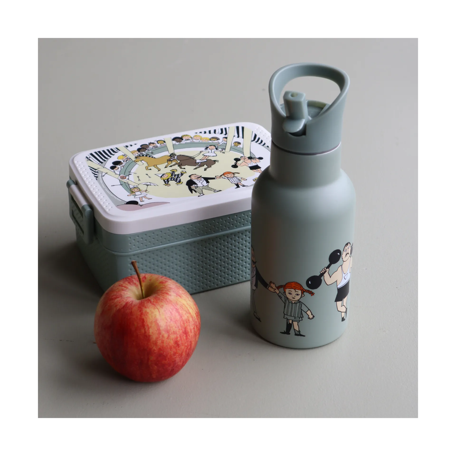 Pippi Cirkus vattenflaska 34 cl, Grön Rätt Start