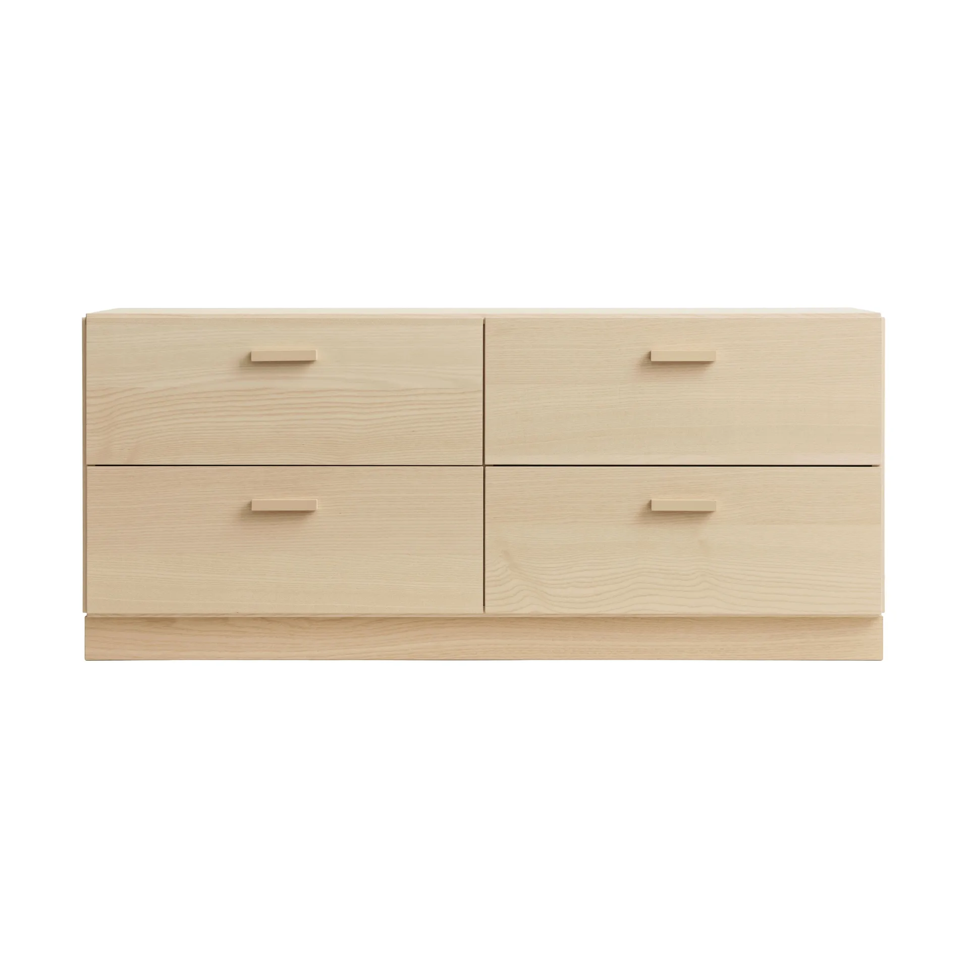 Relief byrå låg med sockel 123x46,6 cm ask Relief