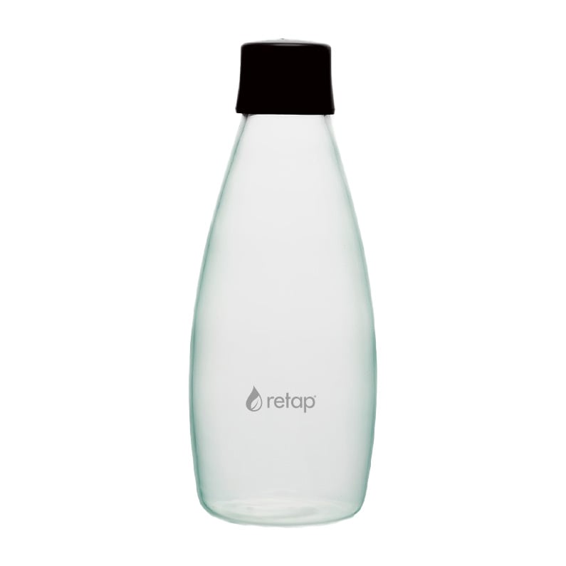 Retap Go 08 glasflaska skruvkork 80 cl Black | Skandinavisk Design | Vattenflaskor | Svart