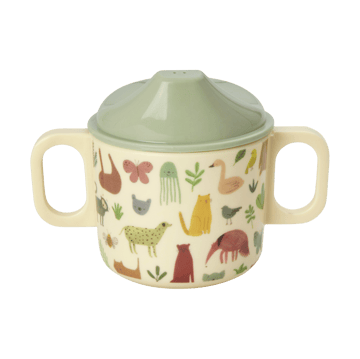 Rice barnmugg med två handtag 20 cl - Sweet Jungle Print-Cream - RICE