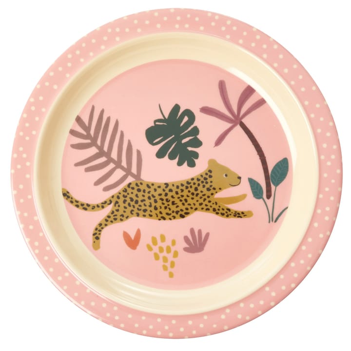 Rice barntallrik Jungle animals - Pink-multi - RICE