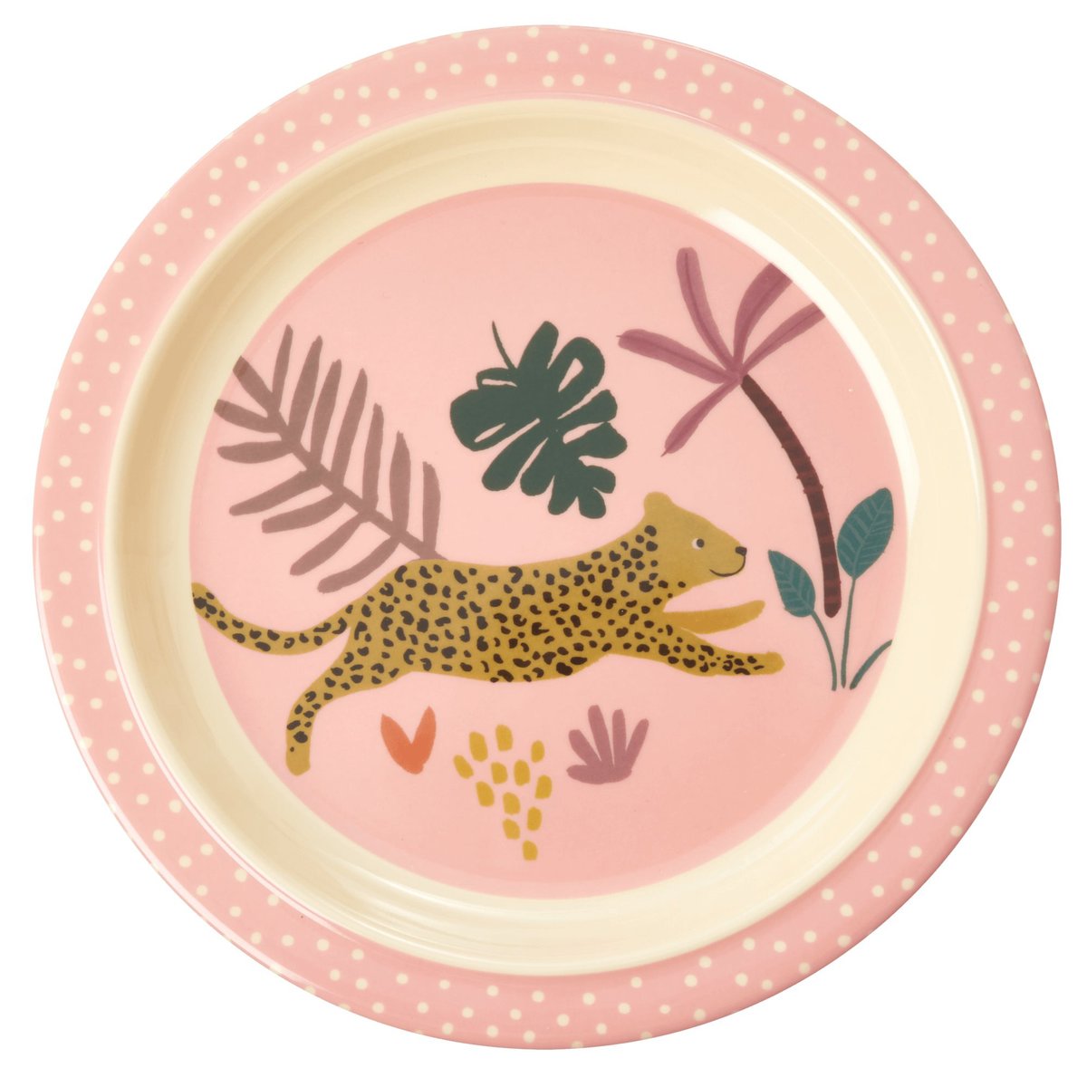 Rice barntallrik Jungle animals Pink-multi | Skandinavisk Design | Barnserviser | Rosa