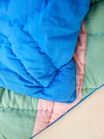 Rice bomullsfilt randig 140x200 cm - Pink-green-blue - RICE