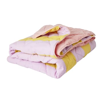 Rice bomullsfilt randig 140x200 cm - Yellow-lavender-pink - RICE