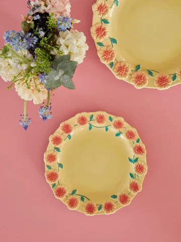 Rice Embossed Flower assiett Ø20 cm - Creme - RICE