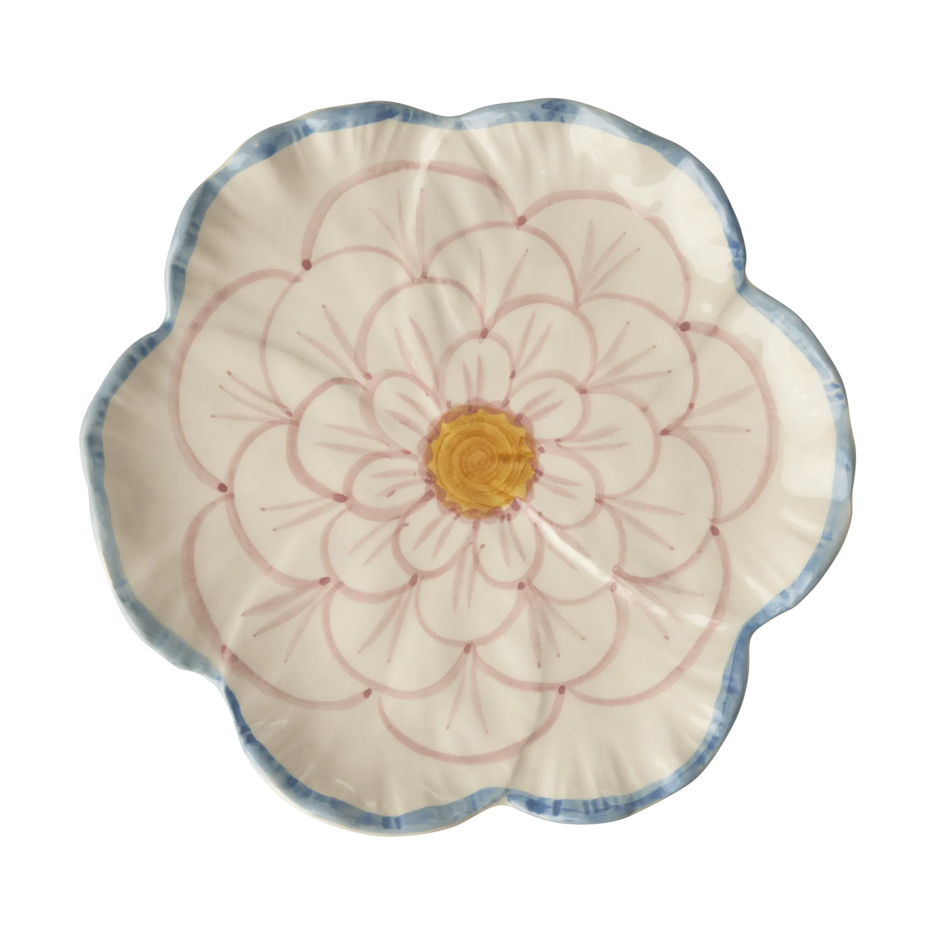 Rice Flower tallrik Ø19,5 cm, Blue border RICE