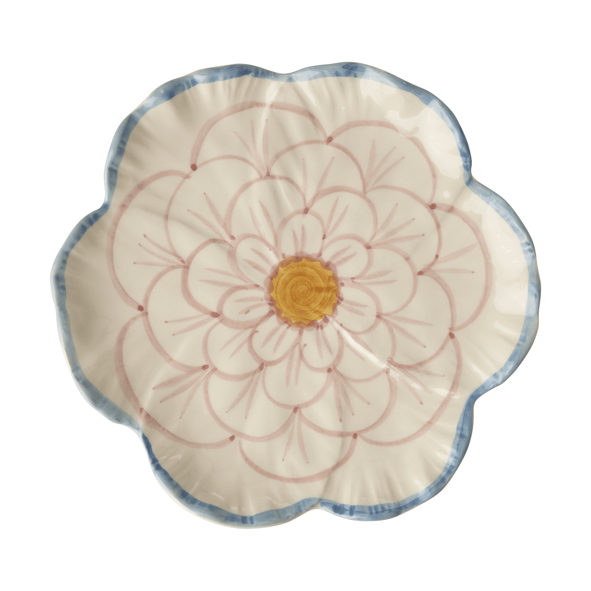 Rice Flower tallrik Ø19,5 cm Blue border | Skandinavisk Design | Mattallrikar | Blå