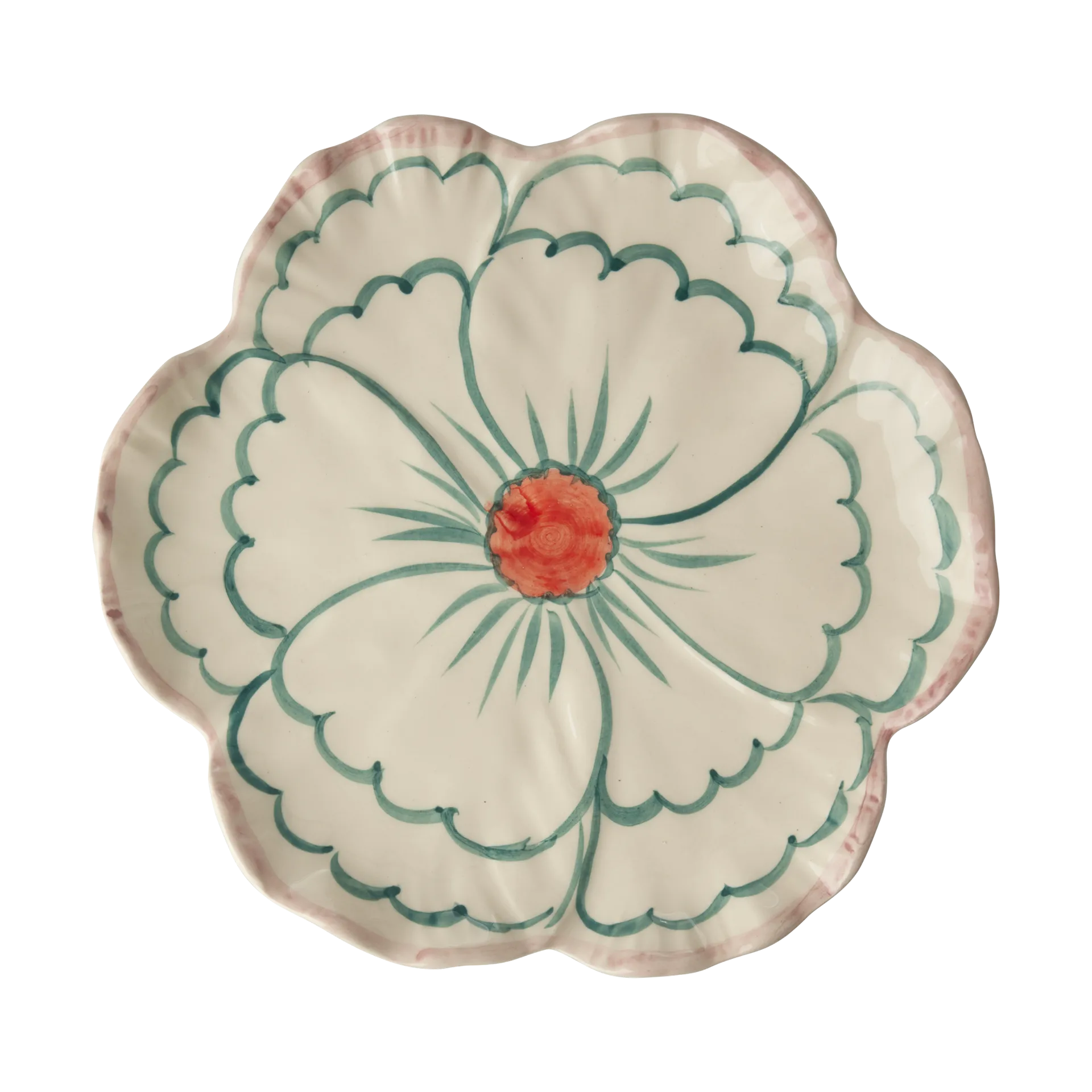 Rice Flower tallrik Ø19,5 cm, Pink border RICE