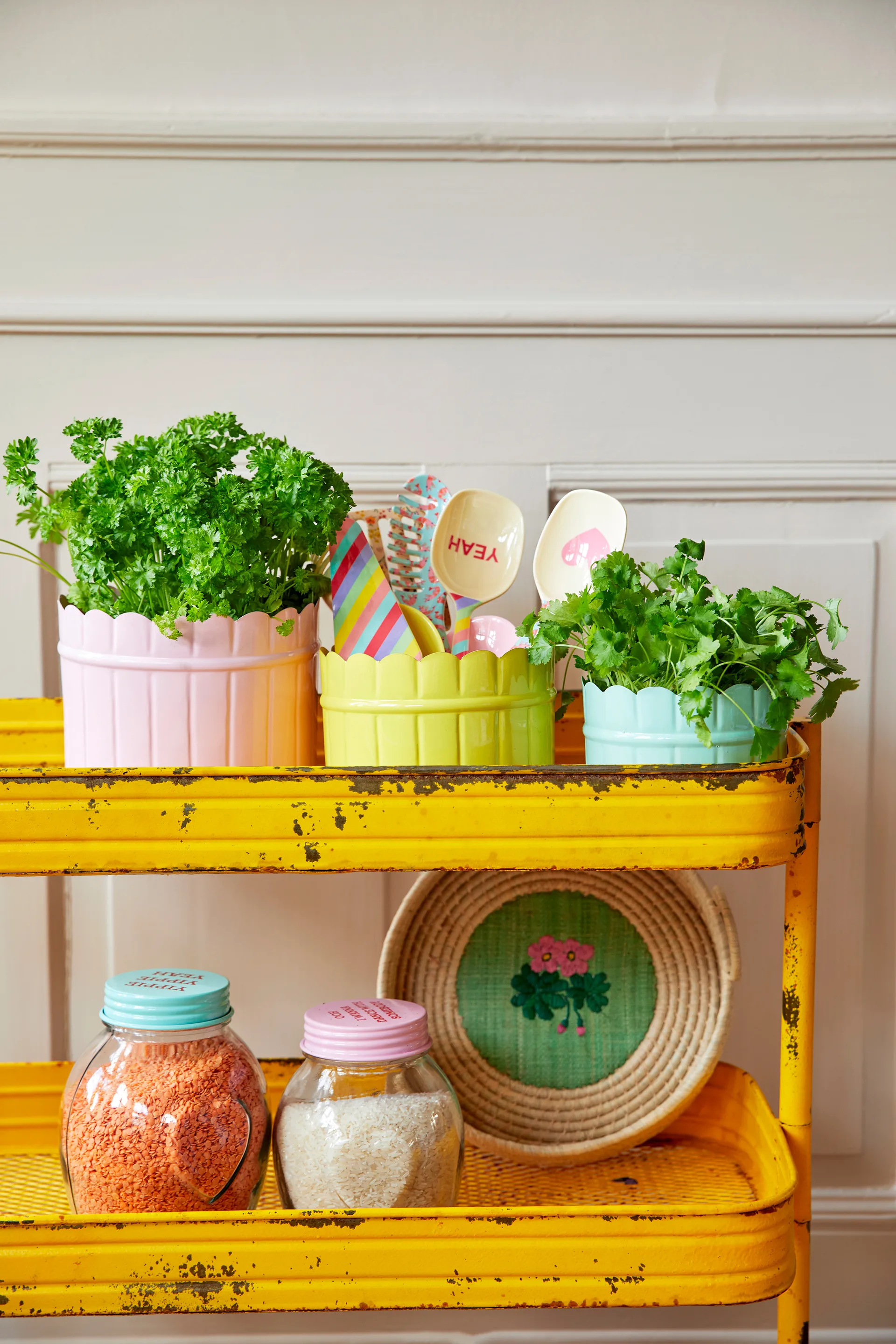 Rice glasburk med lock medium 1,4 liter, Mint RICE