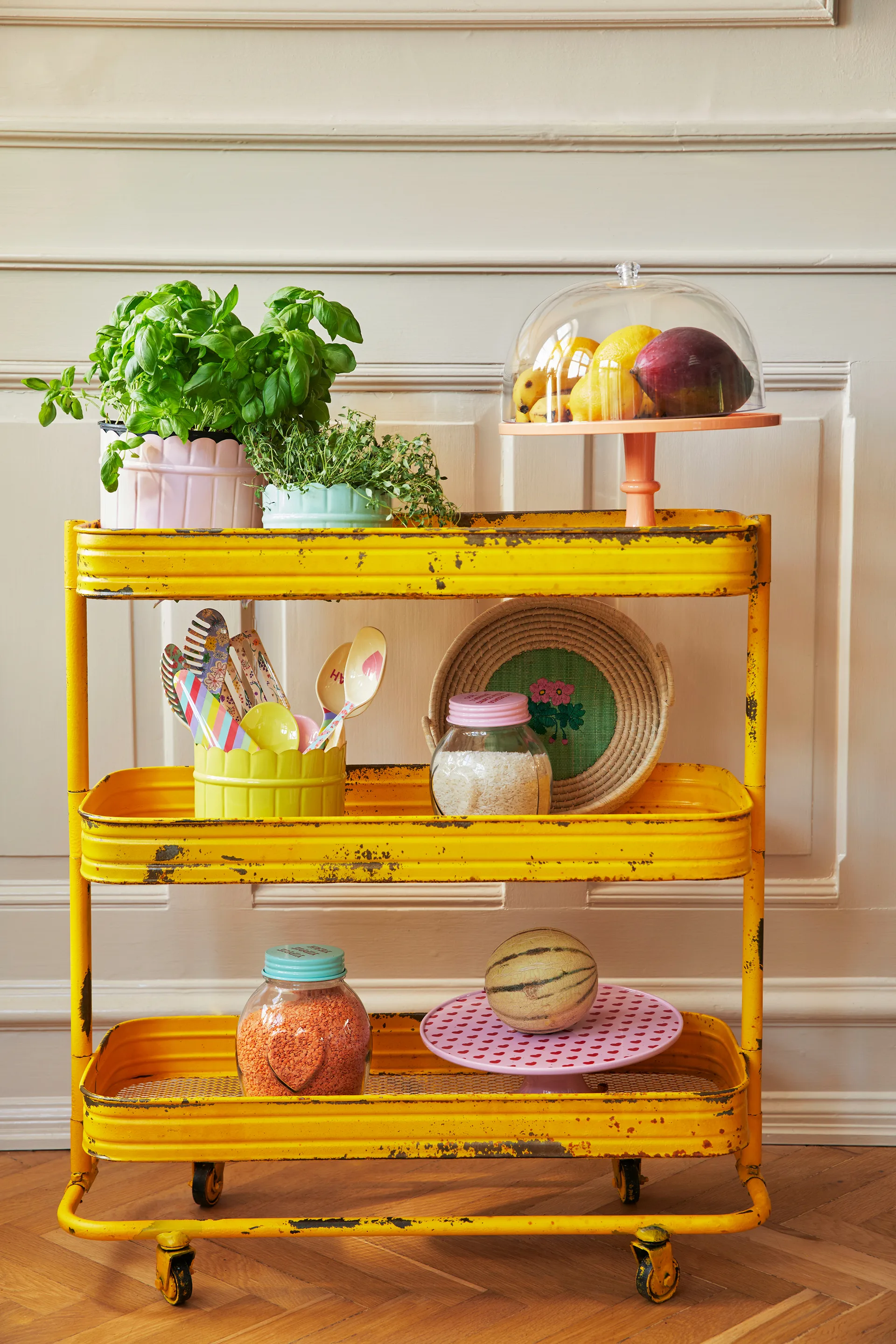 Rice glasburk med lock medium 1,4 liter, Mint RICE