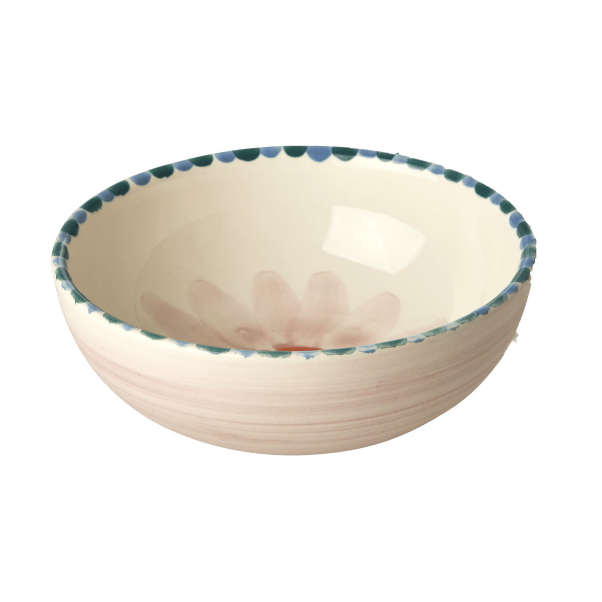 Rice keramikskål 35 cl Soft Pink Flower-lavender | Skandinavisk Design | Frukostskålar | Vit