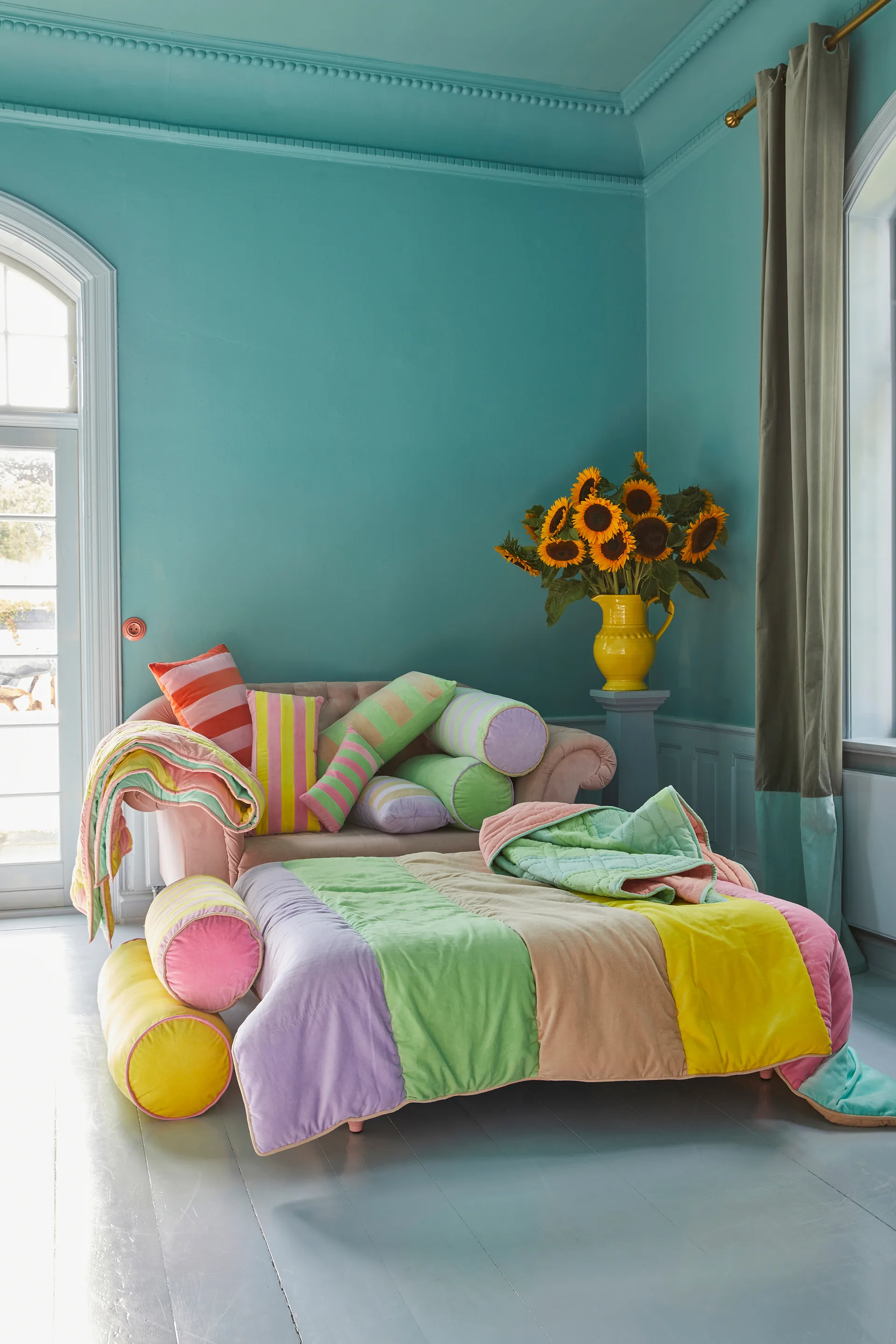 Rice kudde 40x80 cm, Neon green-beige RICE