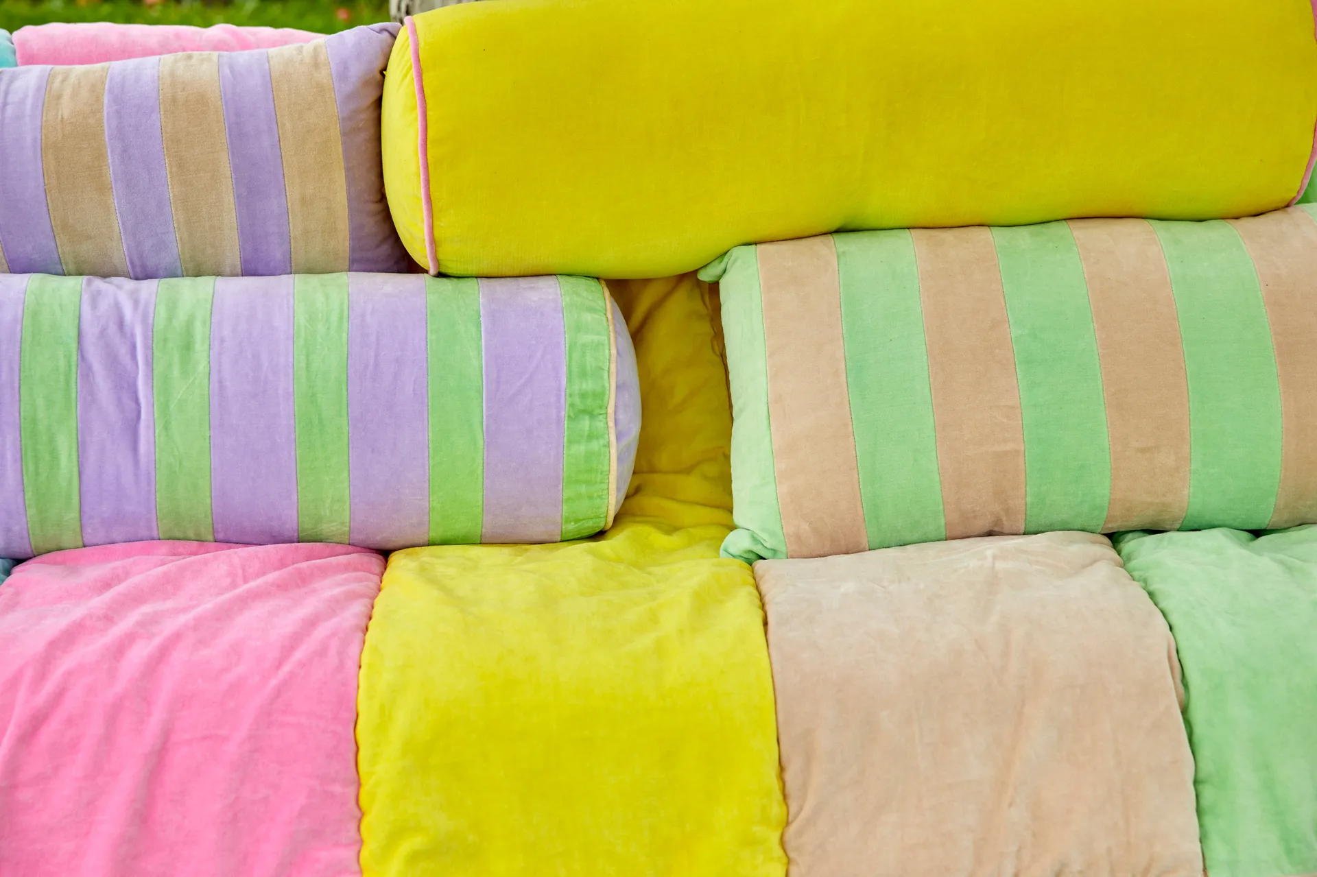 Rice kudde 40x80 cm, Neon green-beige RICE