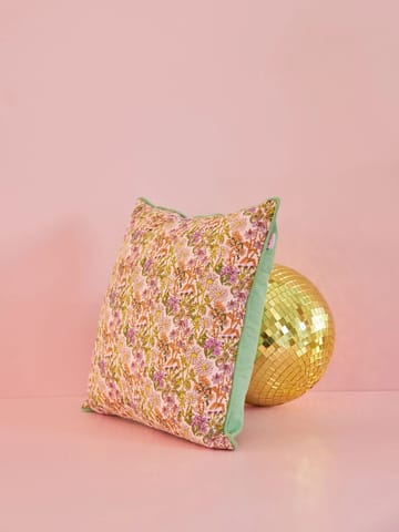 Rice kudde blommig 40x40 cm - Multi-green - RICE