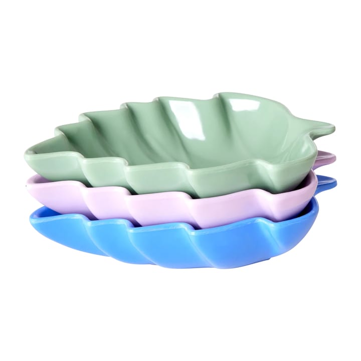 Rice Leaf serveringsskål melamin 3 delar - Green-blue-lavender - RICE