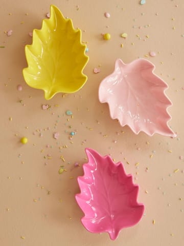 Rice Leaf serveringsskål melamin 3 delar - Pink-yellow-fuchsia - RICE