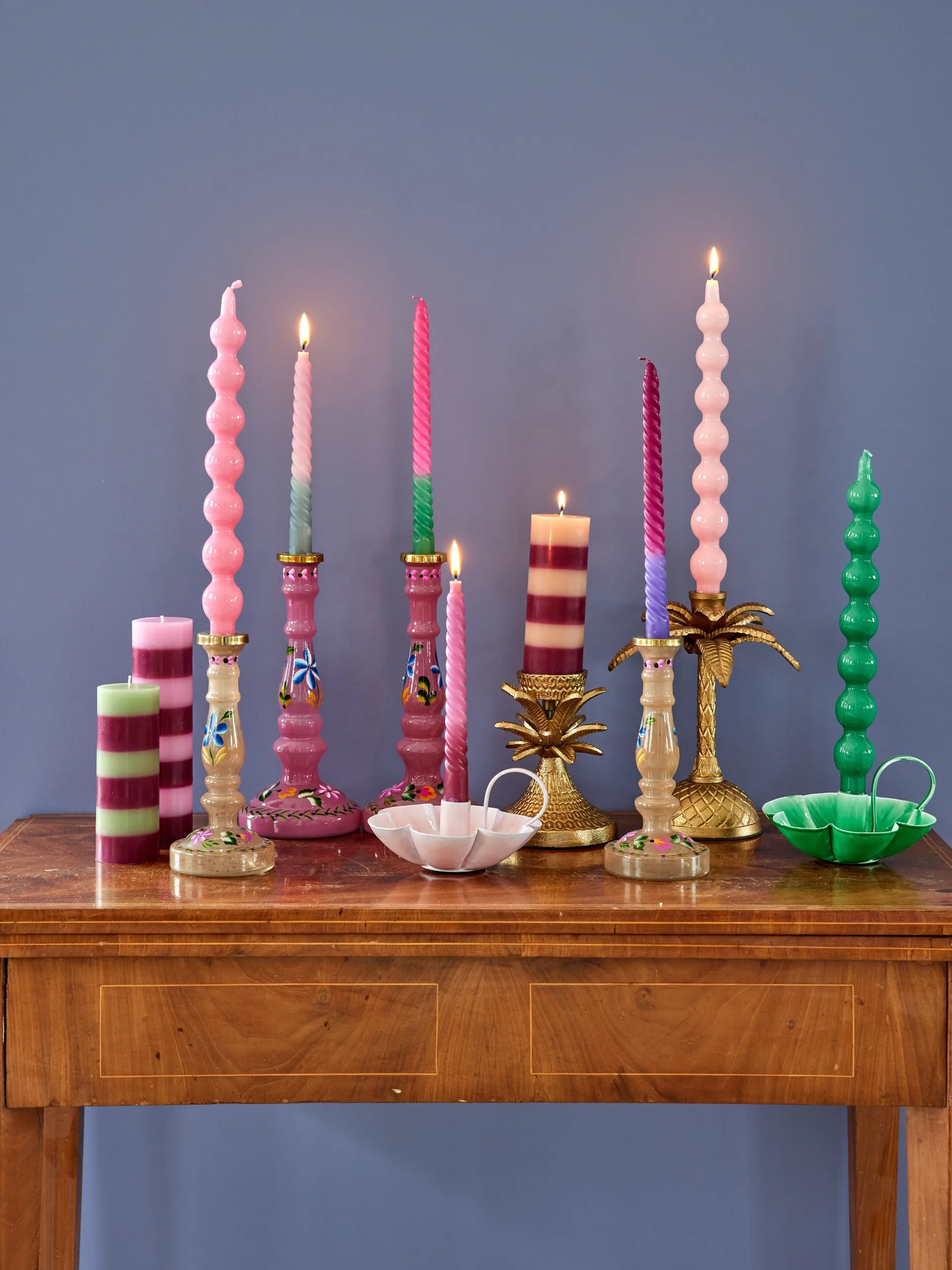 Rice ljus 30,2 cm 2-pack, Green RICE