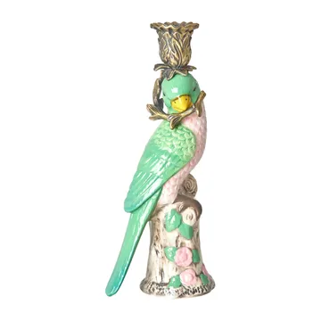Rice ljusstake fågel 23 cm - Green - RICE