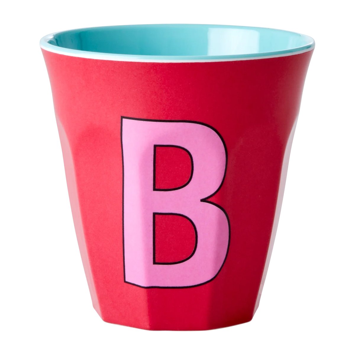 Rice melaminkopp medium bokstav B 30 cl Red kiss | Skandinavisk Design | Kaffekoppar | Rosa