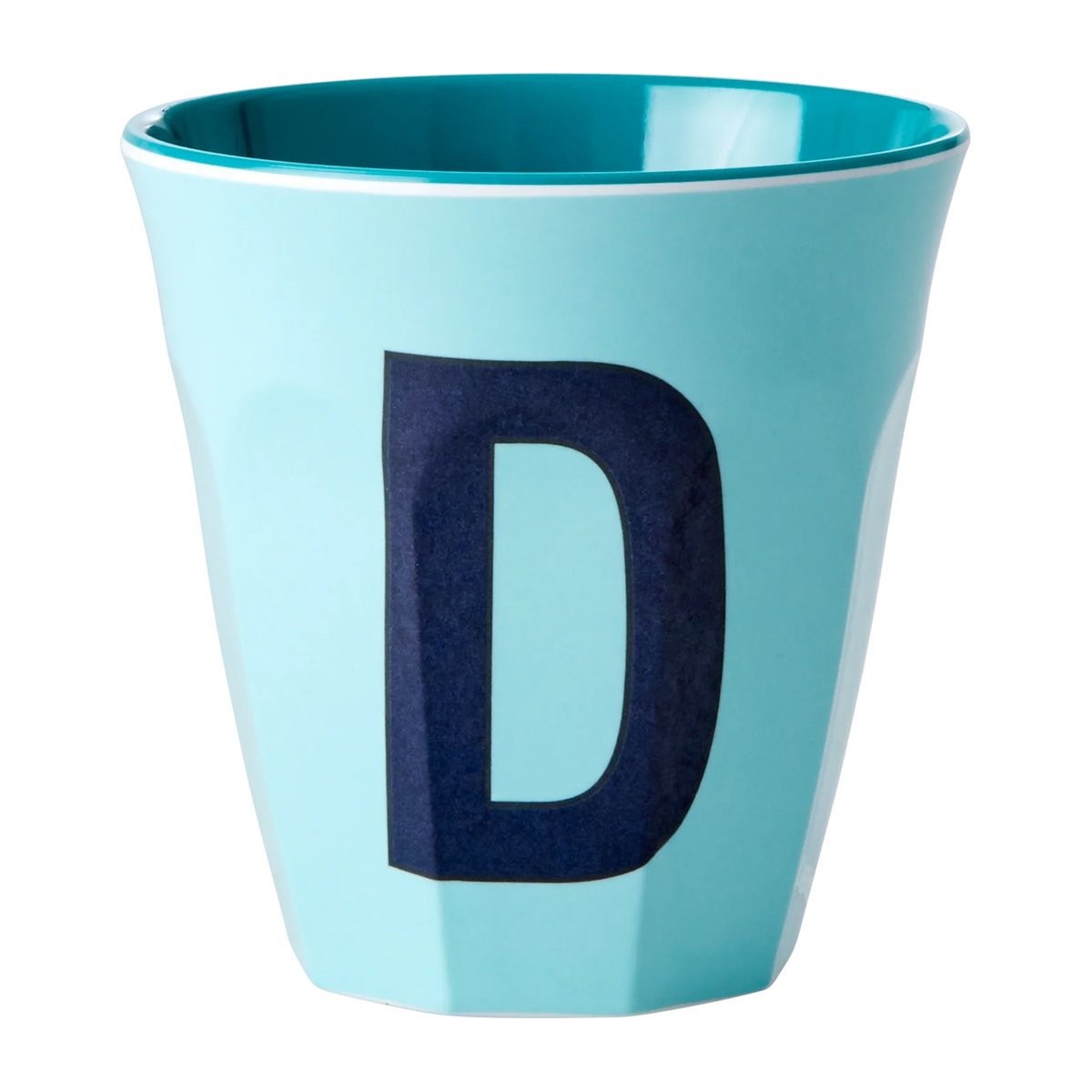 Rice melaminkopp medium bokstav D 30 cl Mint | Skandinavisk Design | Kaffekoppar | Blå